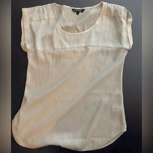 Express Ivory Short Sleeve Blouse